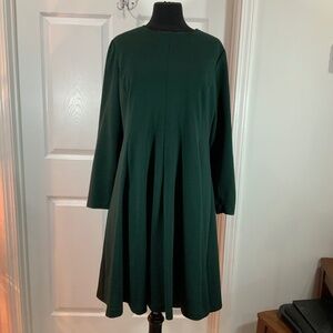 Anthropologie Hutch Emerald Green Long Sleeve Workwear Midi Dress Plus Size 1X